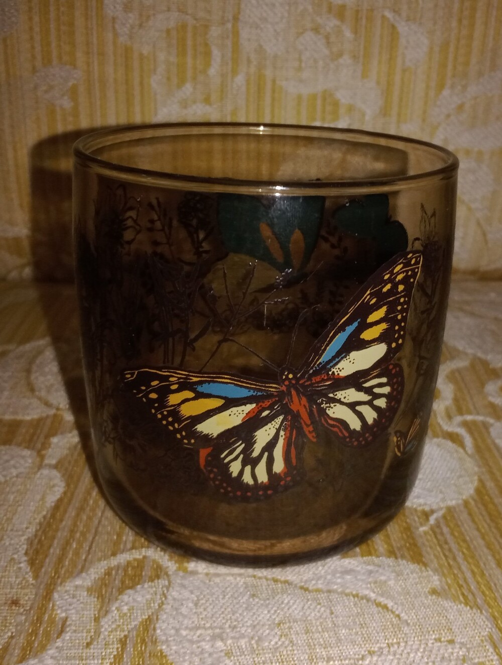 Vintage Libbey Butterfly Glass Cup 1970s